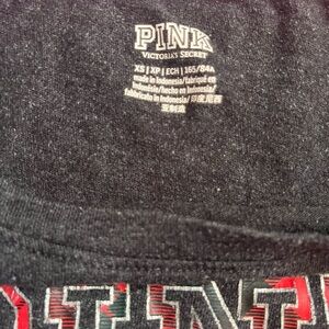 PINK Victoria's Secret Black and Red Graphic Top